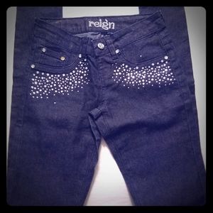 Reign Skinny Jeans 0 Juniors Dark Blue